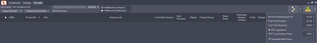 Windows app filter bar
